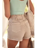 Short shorts with cuffs, beige 2011 - Online store - Boutique